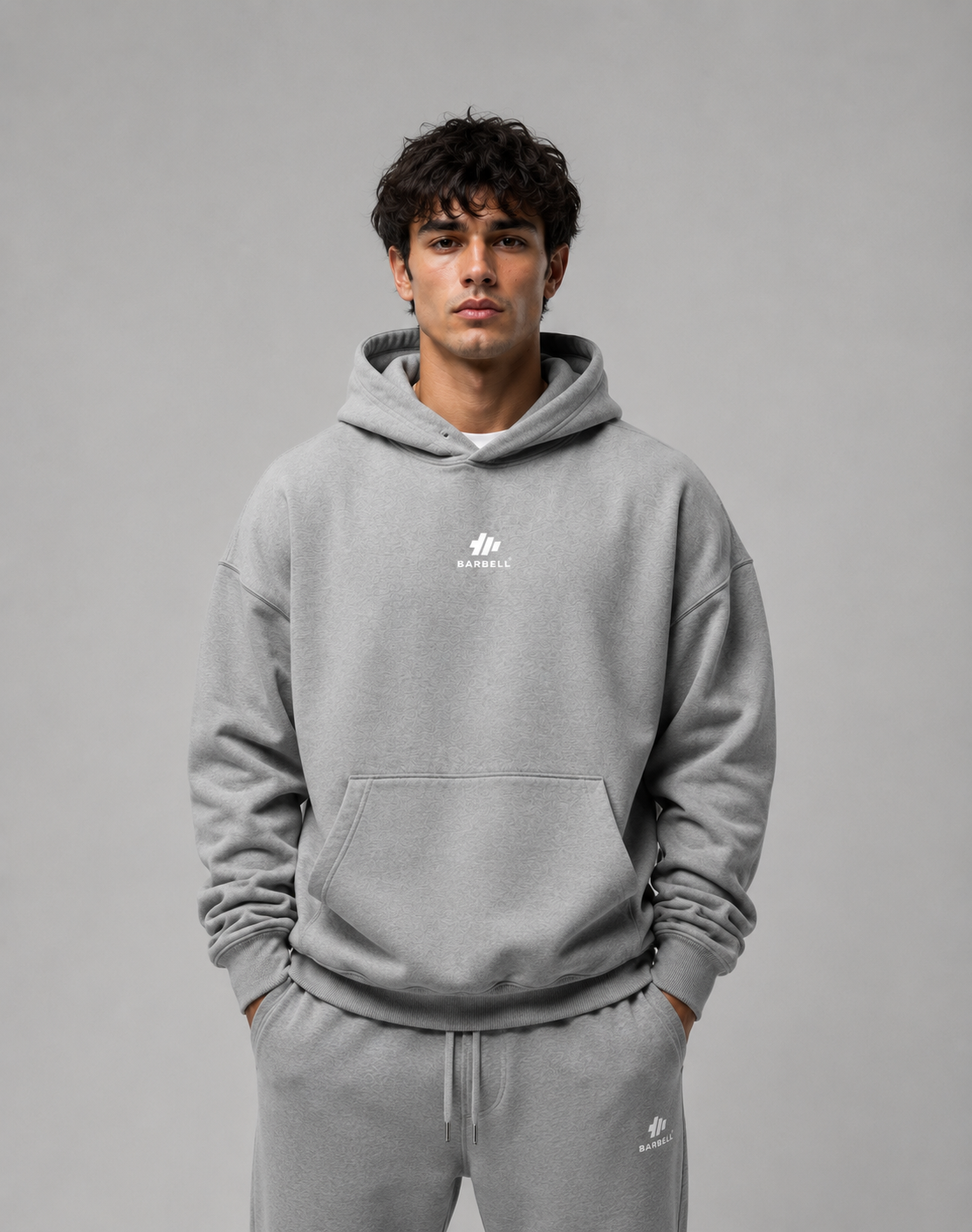Barbell grey hoodie and joggers set