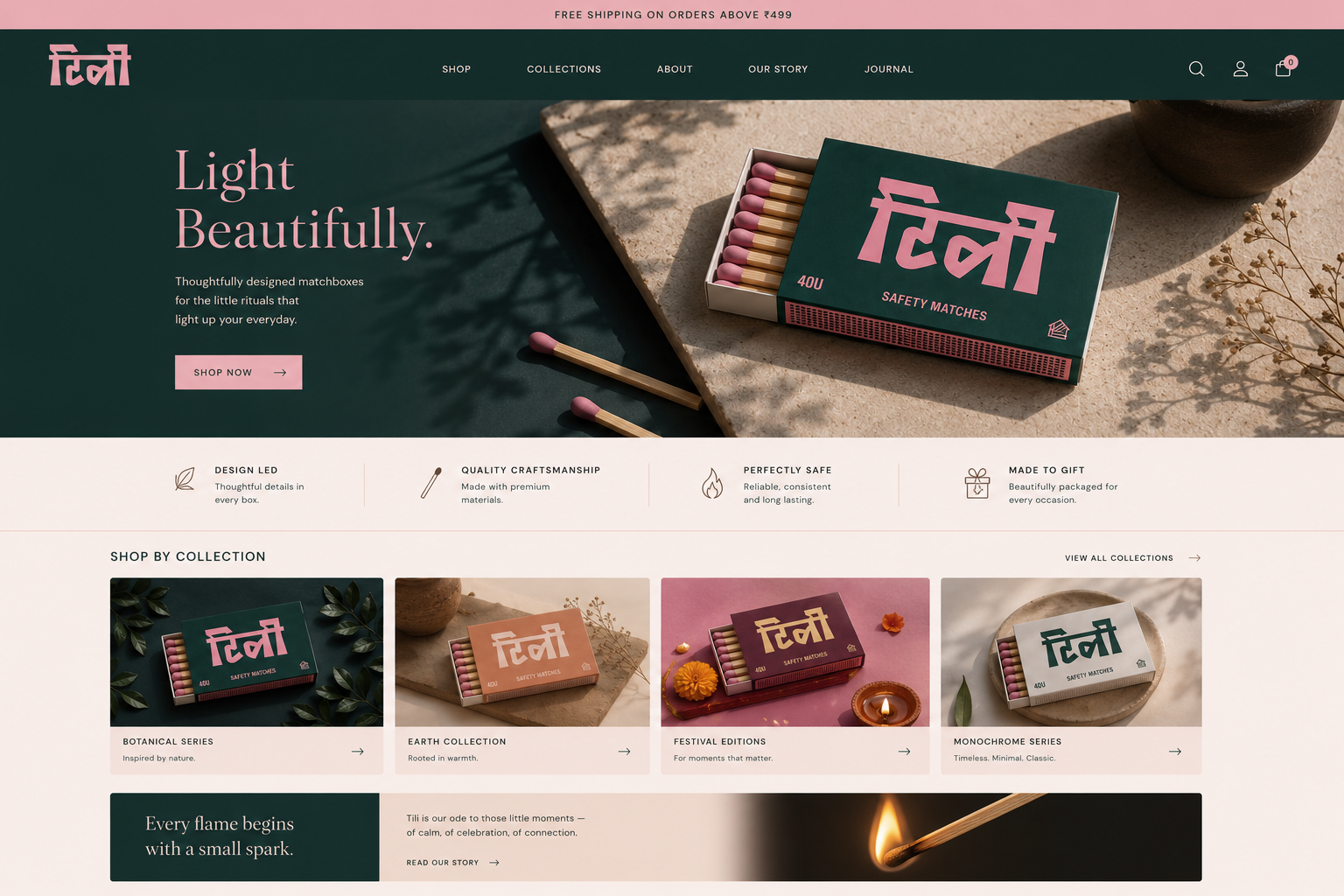 Tili e-commerce homepage